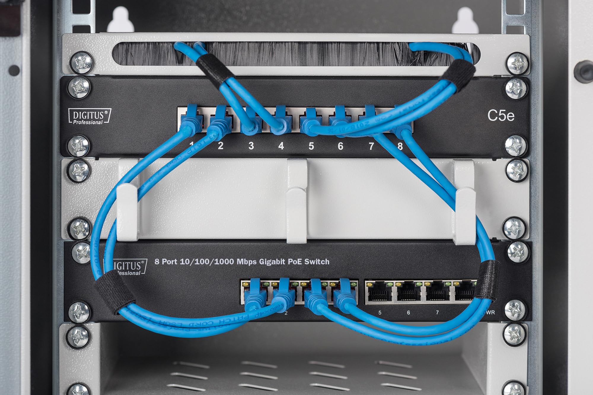 DIGITUS Switch PoE Ethernet Gigabit da 10 pollici, 8 porte PoE+