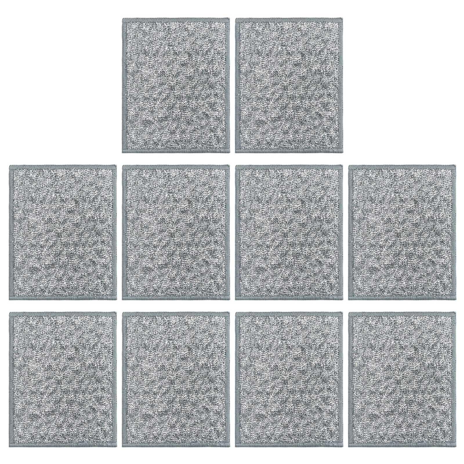Tsophreniq 10PCS Double Side Scrubber Sponge Safe AntiScratch Scouring Pad for Cookware Oven Stovetop Kitchen Cleaning Cloth Dual-Sided Scouring Pads