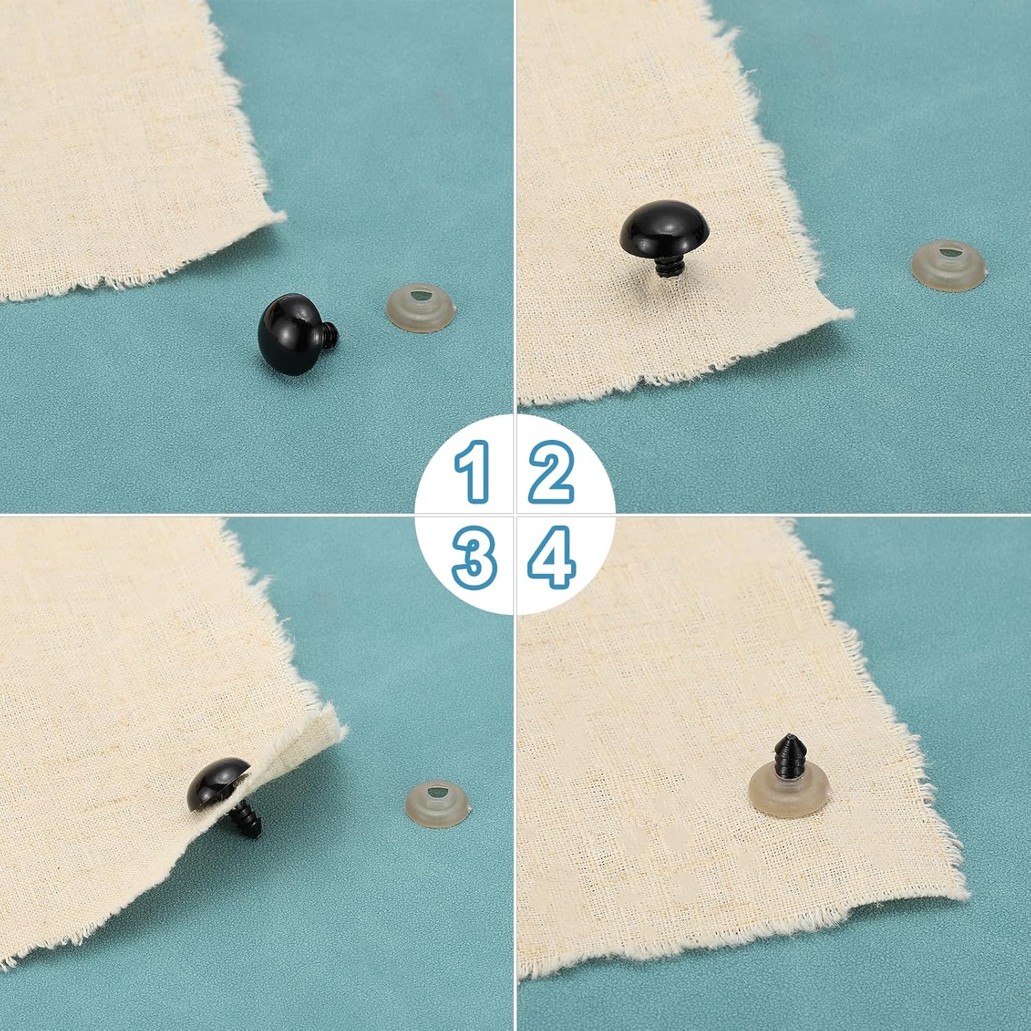 PATIKIL 30mm Safety Eyes, 100 Set Plastic Craft Eyes with Washers for Stuffed Animals Crochet Toys Dolls DIY Craft Making, Black