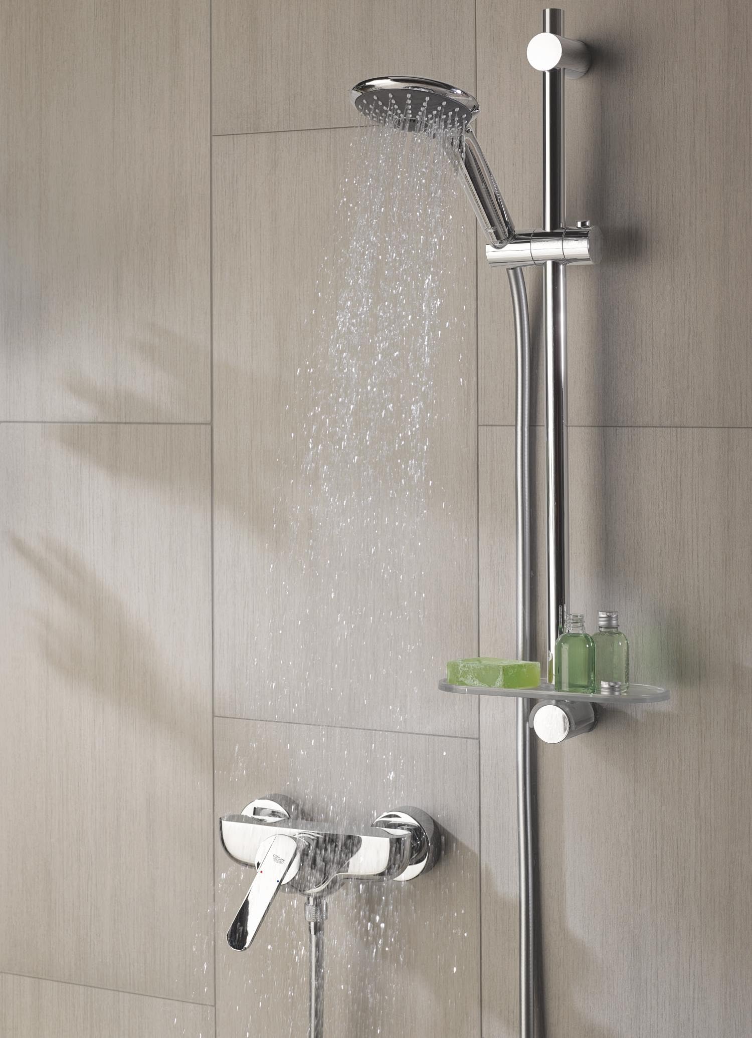 Grohe 27333000 Set Asta Doccia a 3 Getti, Argento