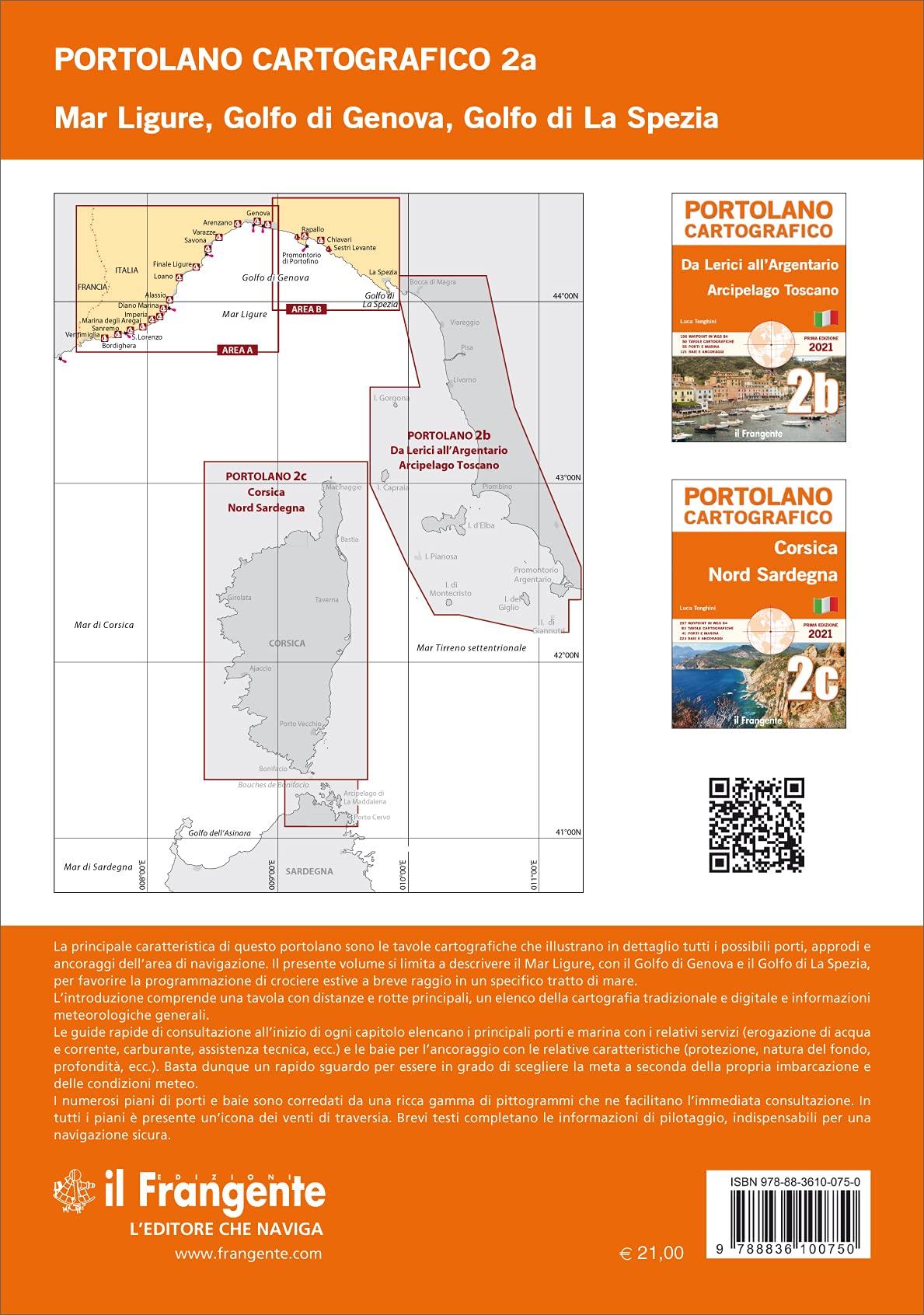 Mar Ligure. Golfo di Genova. Golfo di La Spezia. Portolano cartografico