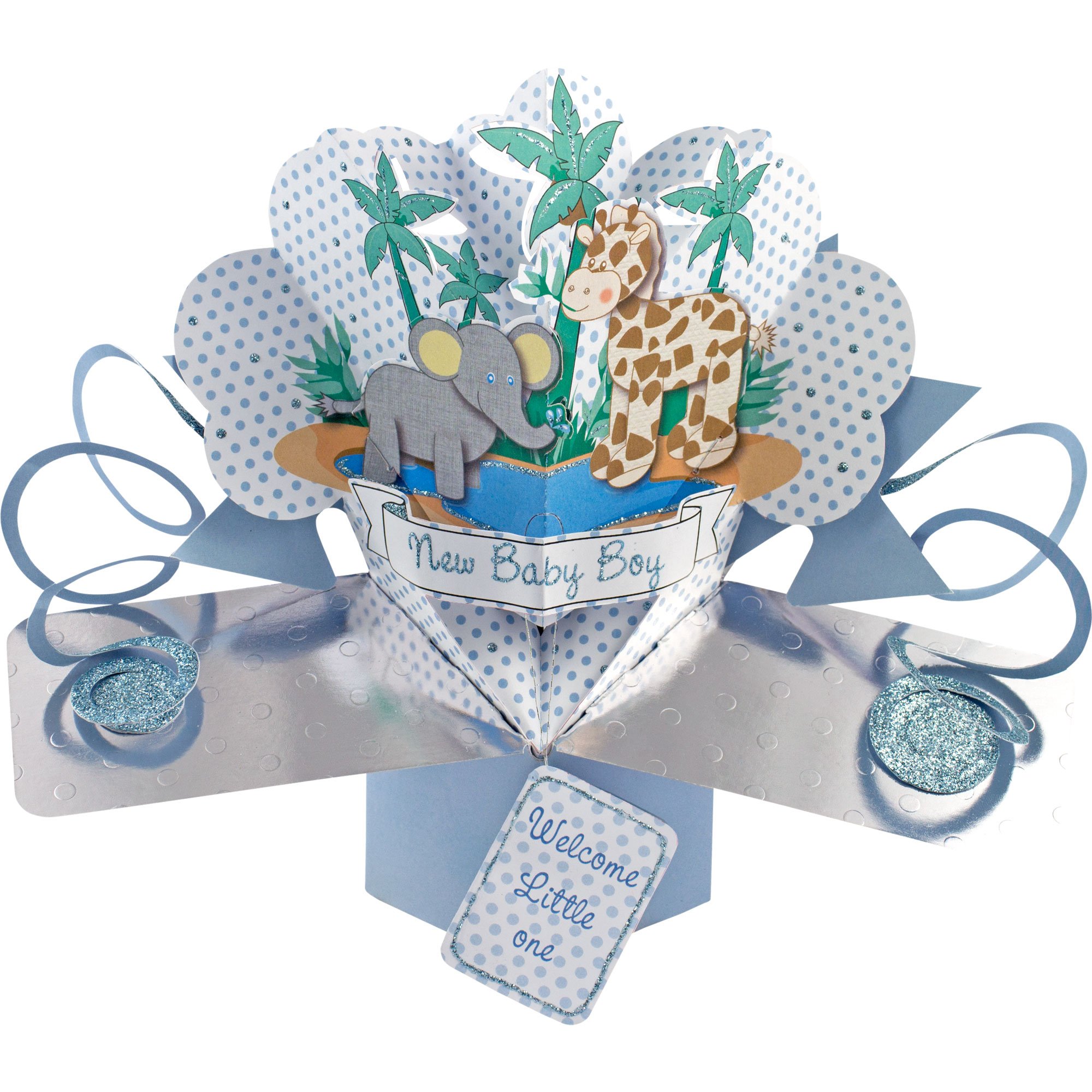 Suki Gifts International Pop Up Card JF Baby Boy, Multi-Colour, 13 x 21 x 19 cm