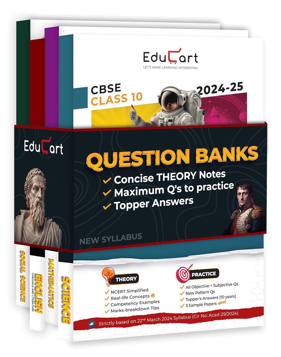 Educart CBSE Class 10 Question Bank 2024-25 Science, Mathematics, Social Science & English Bundle (Set of 4 Books) For 2025 Board Exams (As per latest CBSE Syllabus 23 Mar 2024) Educart CBSE Class 10 Question Bank 2024-25 Science, Mathematics, Social Science & English Bundle (Set of 4 Books) For 2025 Board Exams (As per latest CBSE Syllabus 23 Mar 2024)
