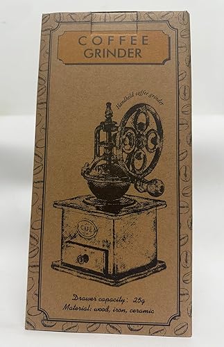 Miniatura 10 de Molinillo de café manual antiguo de hierro fundido con manivela de mano con ajustes de molienda y cajón de captura, 4.724 x 4.724 x 10.236 in
