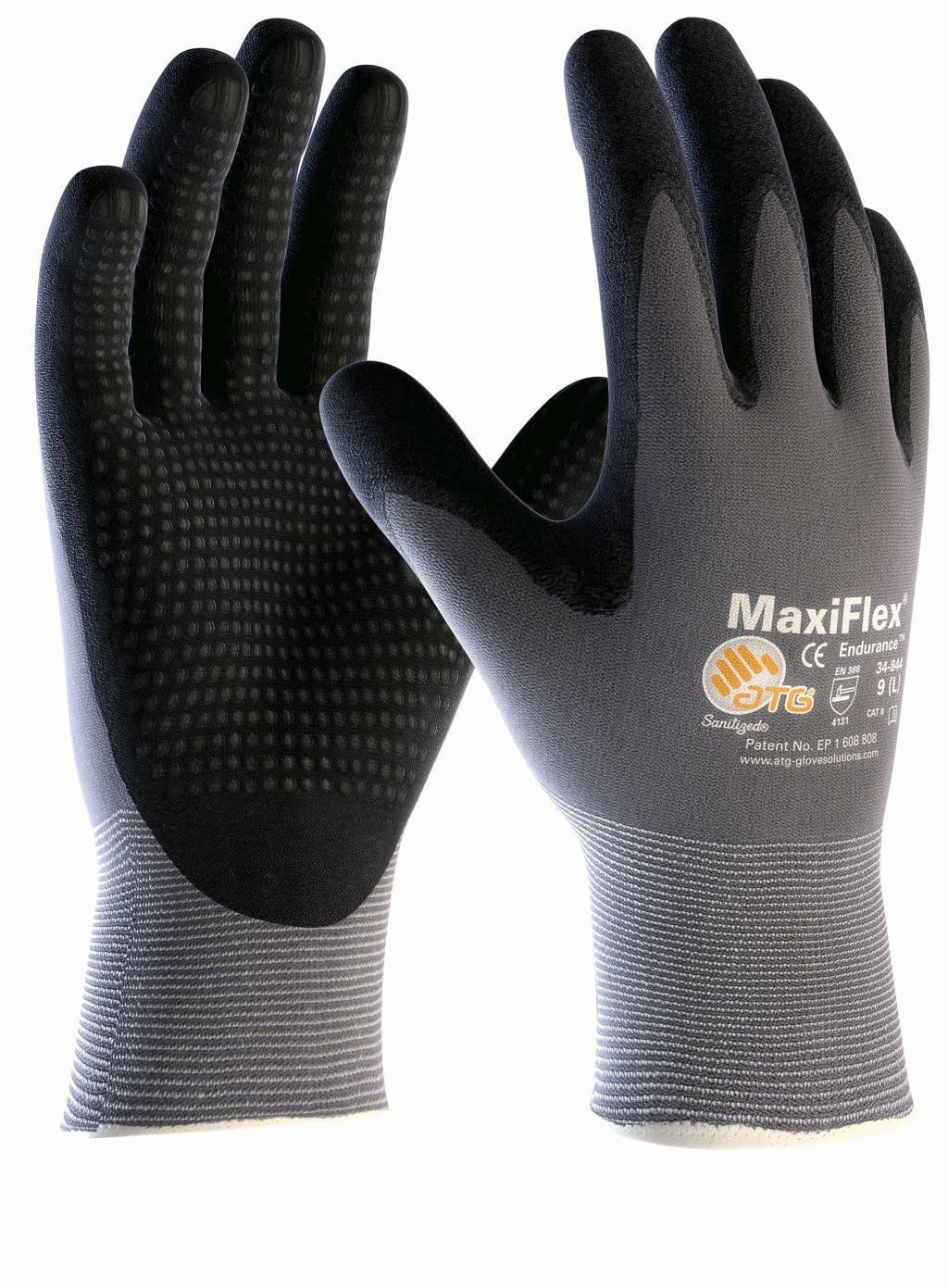 (12 Paar) ATG Handschuhe 34-844 Montagehandschuhe MaxiFlex Endurance 12 x grau/schwarz 11 (XXL)
