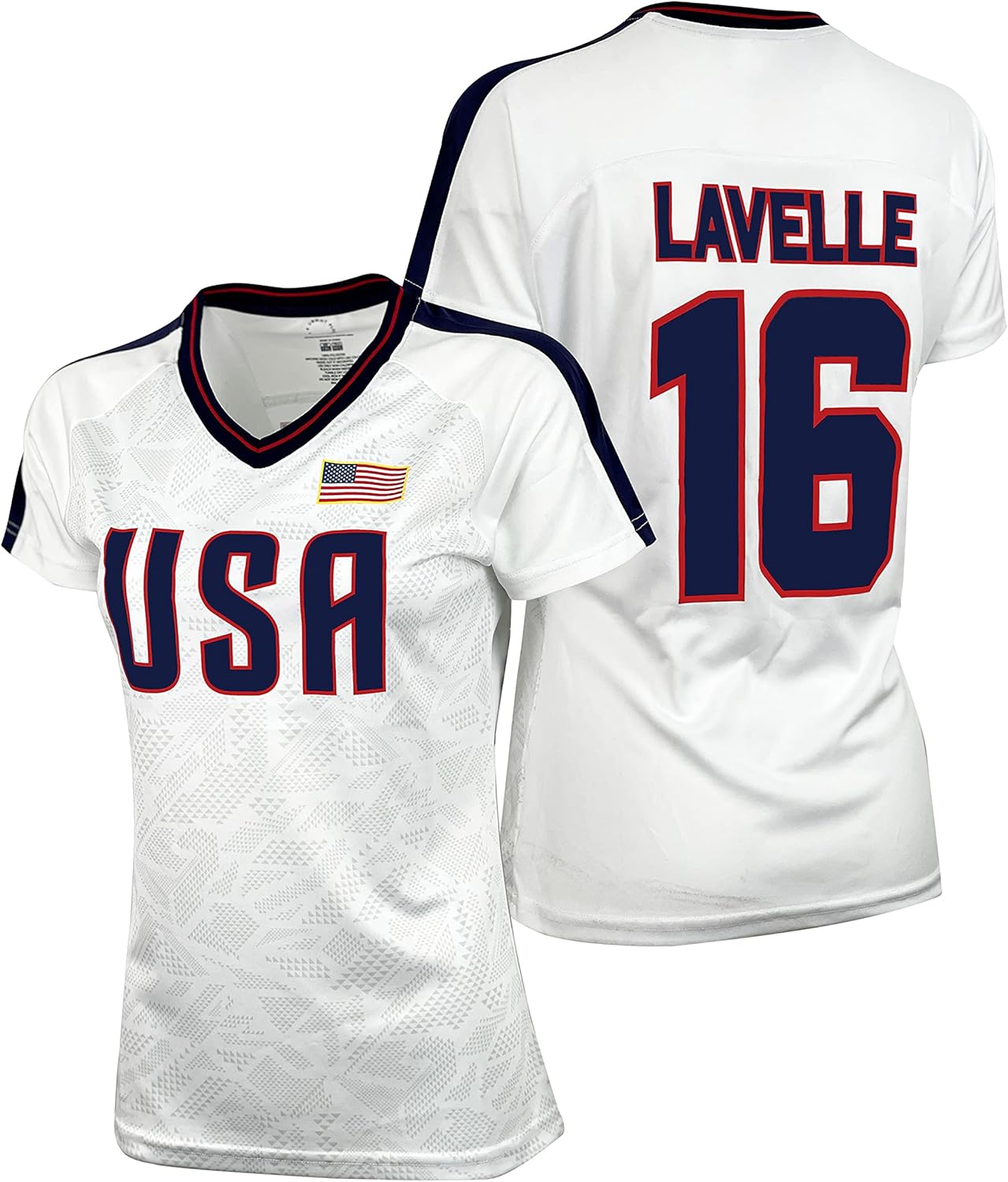 USWNT Players Tshirt, Women's Size, Official Women’s National Soccer Team Association USA Flag Tee Top Lave