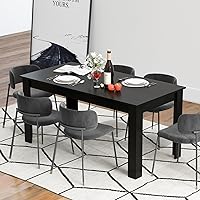 Vista 8 de Giantex Mesa de comedor para 6, mesa de cocina rectangular con capacidad de 330 libras, estructura estable, 63 pulgadas de largo x 31.5 pulgadas