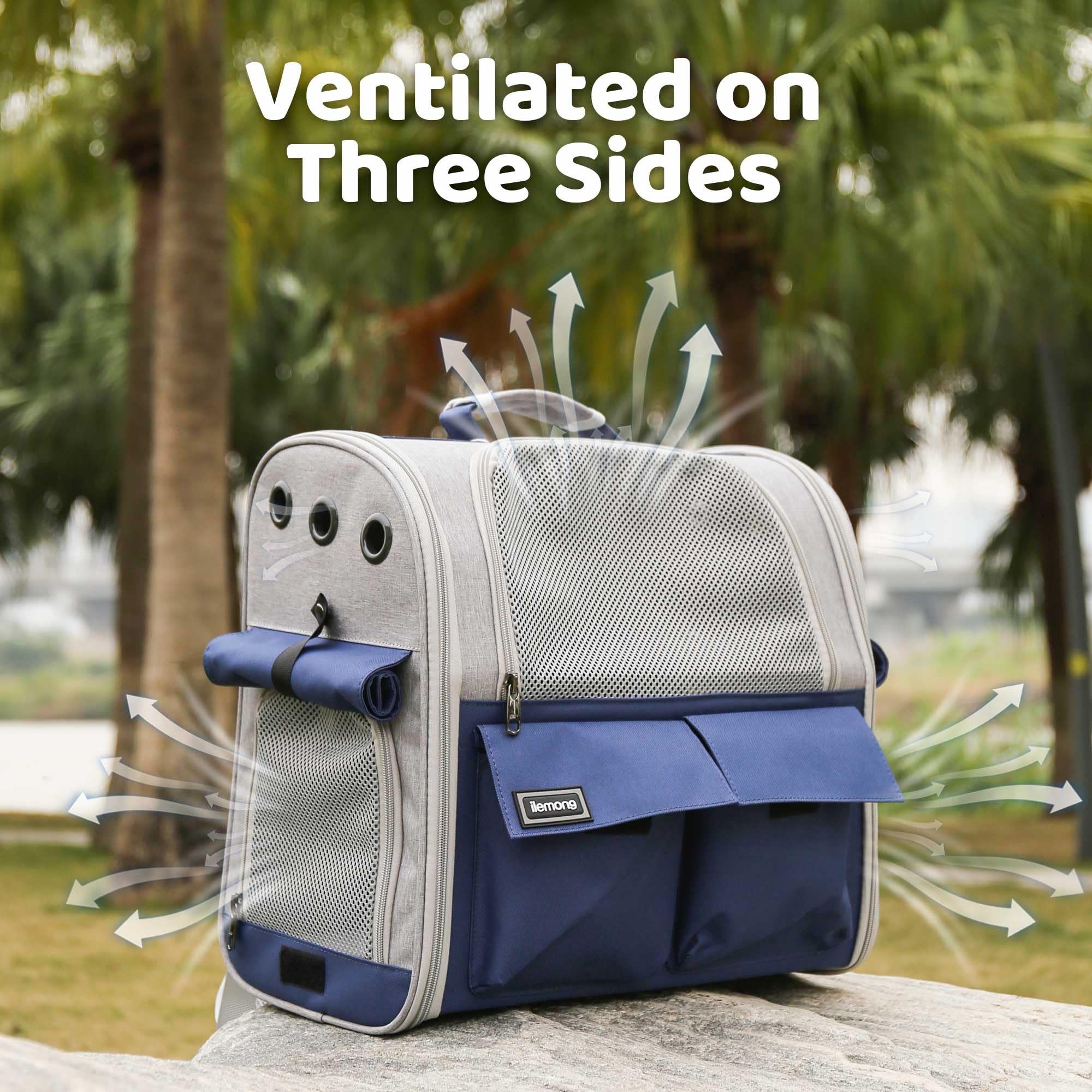 ilemong Pet Carrier Backpack for Dogs and Cats,Puppies, Breathable Dog Carrier Backpack,Cat Bag for Hiking Travel Camping Outdoor