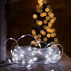 Genérico, Cordão Pisca Piscal Led Linha 30M com Lampadas Formato Gota 110V 8 Modos Iluminação Natal Casamentos Cor:Branco