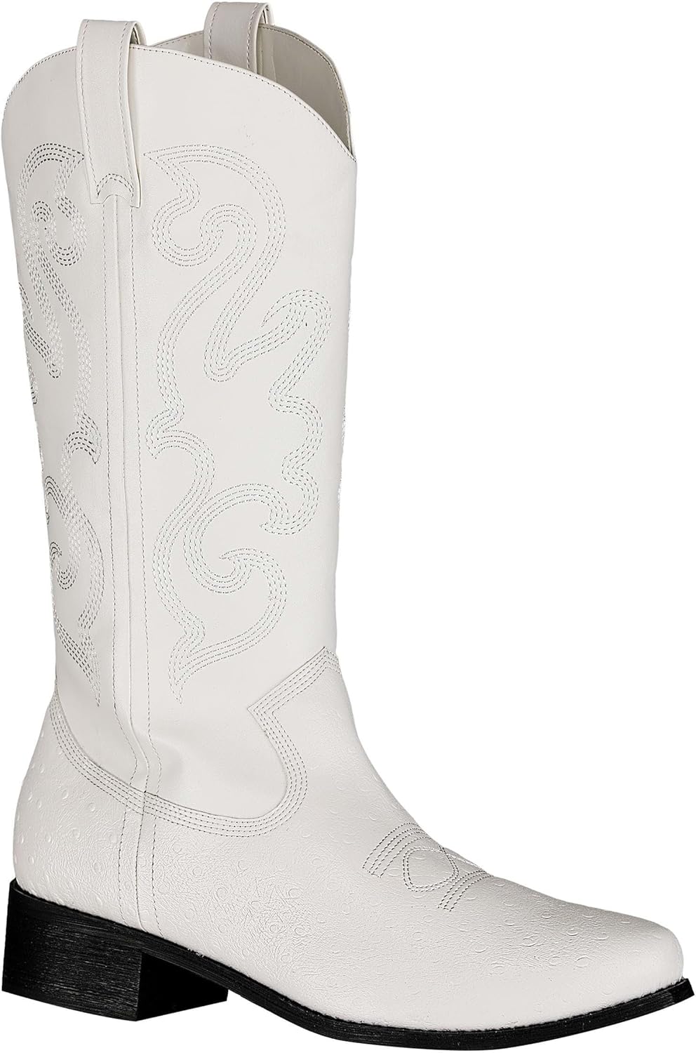 Fun Costumes Men's White Cowboy Boots Costume | Adult White Faux Leather Boots for Rodeo, Western-Themed Parties, and Costume Events Size 11