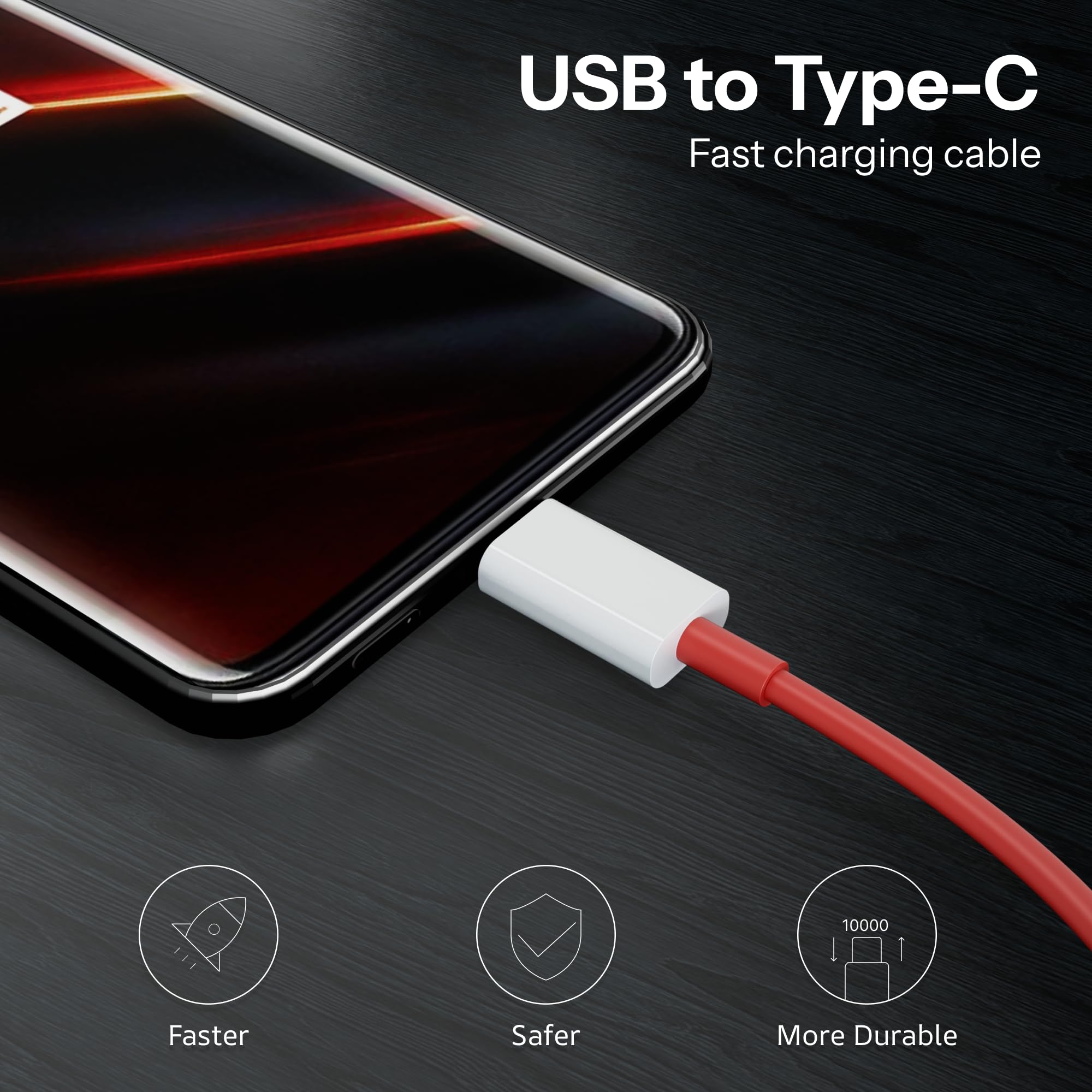 100W Fast Charging cable USB A to Type C Compatible for OnePlus By HOMEMO — Amazon image 5