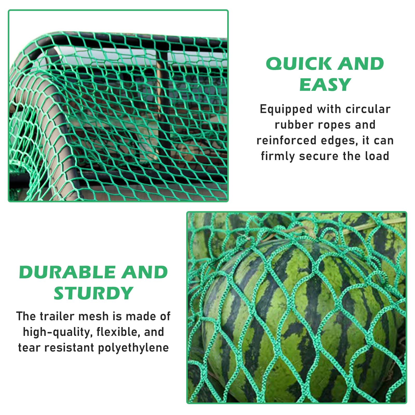 Vegena Filet de sécurité pour remorque - 3,5 x 2,3 m - Maille fine - Pour un chargement optimal