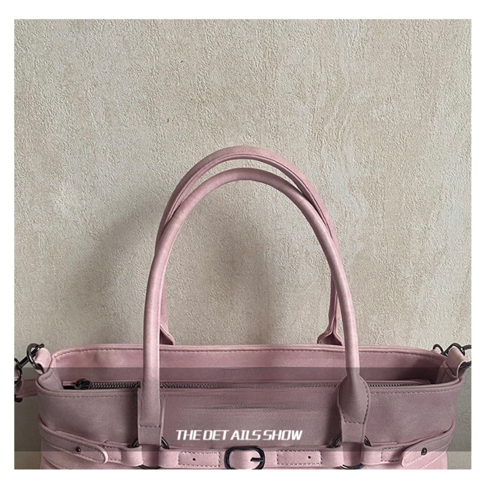 LKSCY - Bolso de mano de piel sintética fruncida para mujer: bolso de hombro de gran capacidad con hebilla de metal y cremallera superior para el trabajo y uso diario