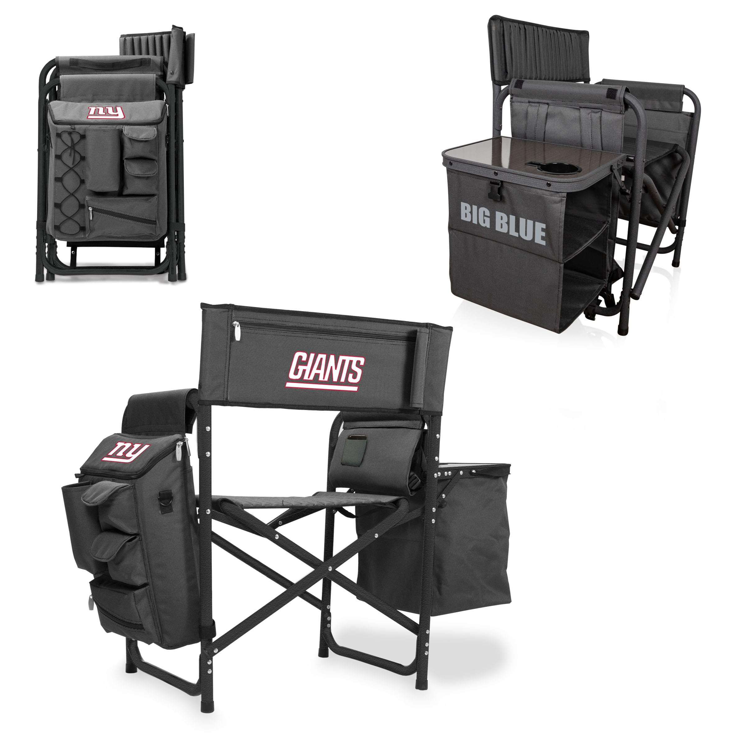 Picnic TIME NFL Unisex-Adult NFL Fusion Camping Chair with Side Table and Soft Cooler, Beach Chair for Adults, Lawn Chair
