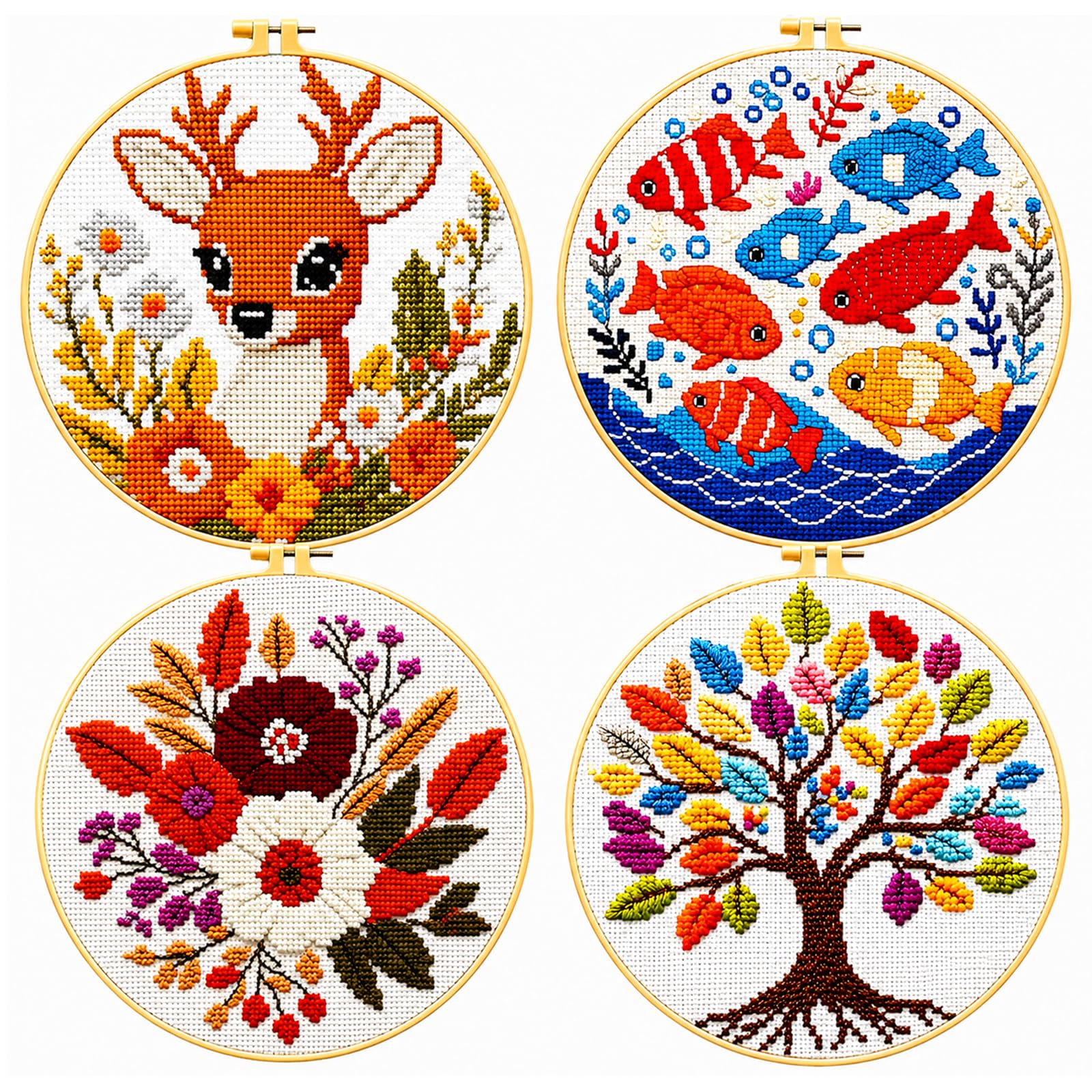 Woodland Animal Cross Stitch Kits - Beginner Friendly -16 Woodland Animal Cross Stitch Kits - Beginner Friendly -16