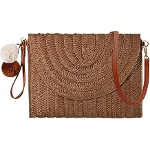 Dailyacc Straw Shoulder Bag For Women Woven Purse Beach Envelope Clutch Straws Wallet