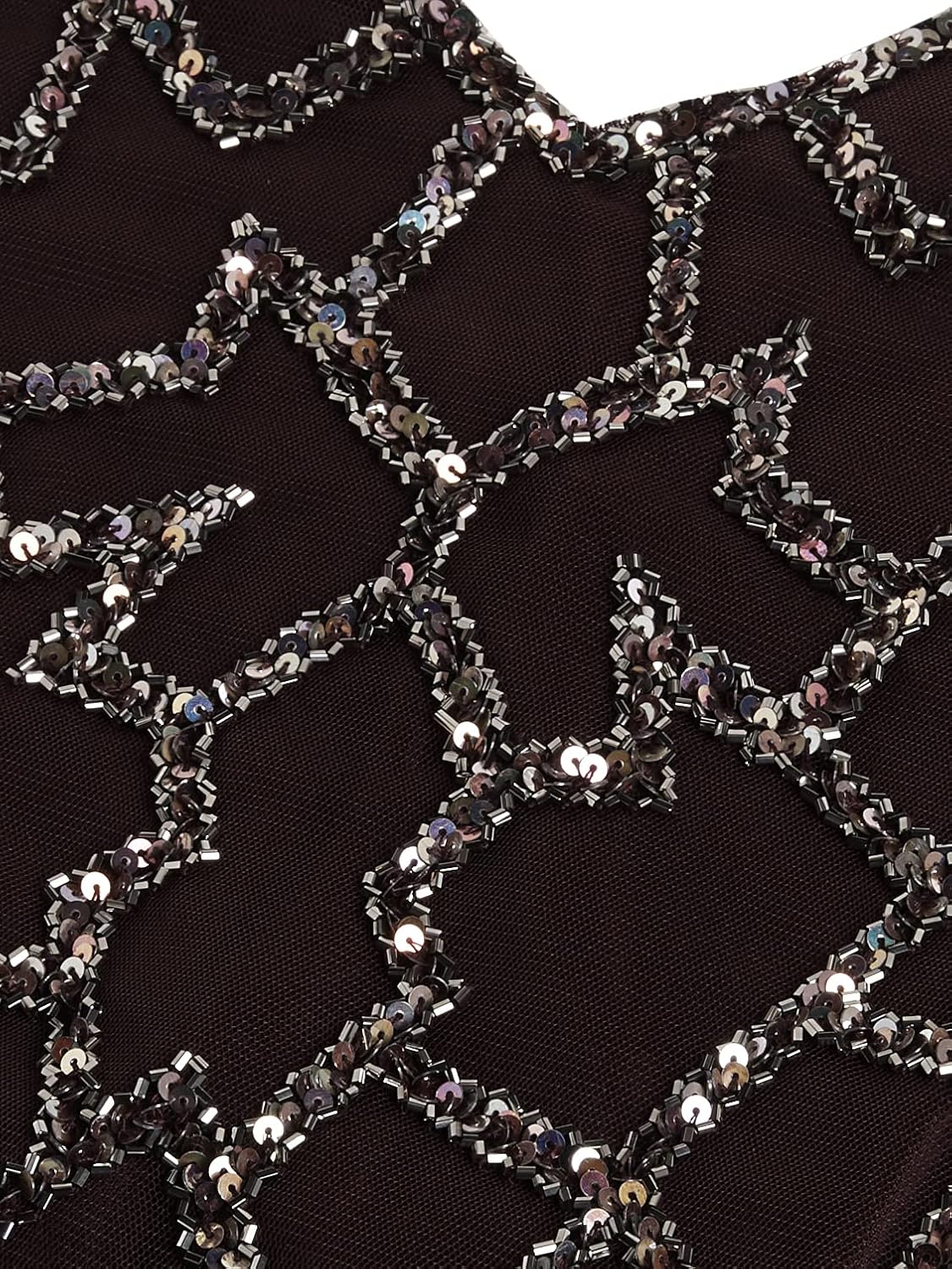 J Kara Womens Plus Size 3/4 Sleeve Geo Beaded Gown - Image 6