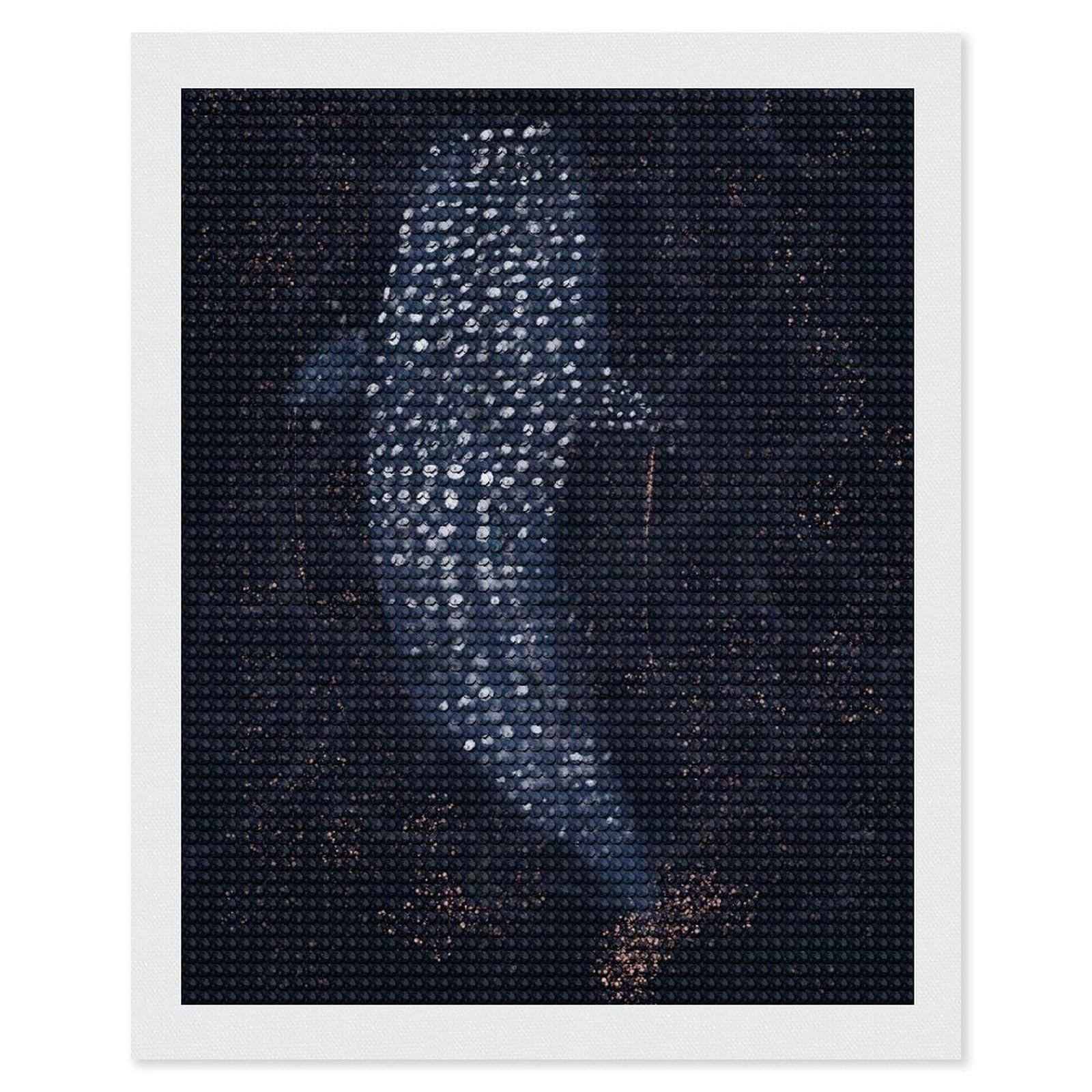 Junmoney Whale Shark in Deep Blue Round Drill Diamond Painting 16"x20", for Craft Lovers, Stress Relief Craft, Bedroom Decor, Festive Craft Gift