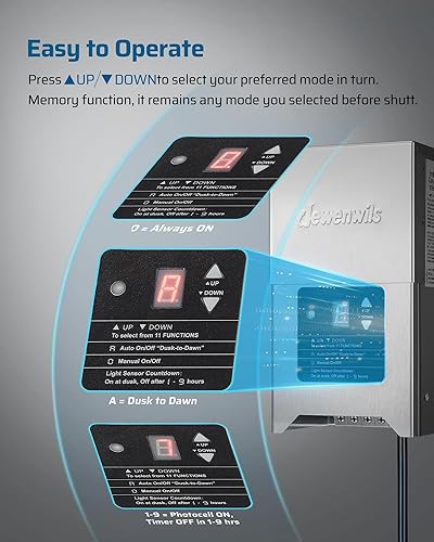 Miniatura 4 de DEWENWILS Transformador de paisaje de bajo voltaje de 300 W con fotocélula, transformador de bajo voltaje de 120 V CA a 12 V15 V CA, transformador