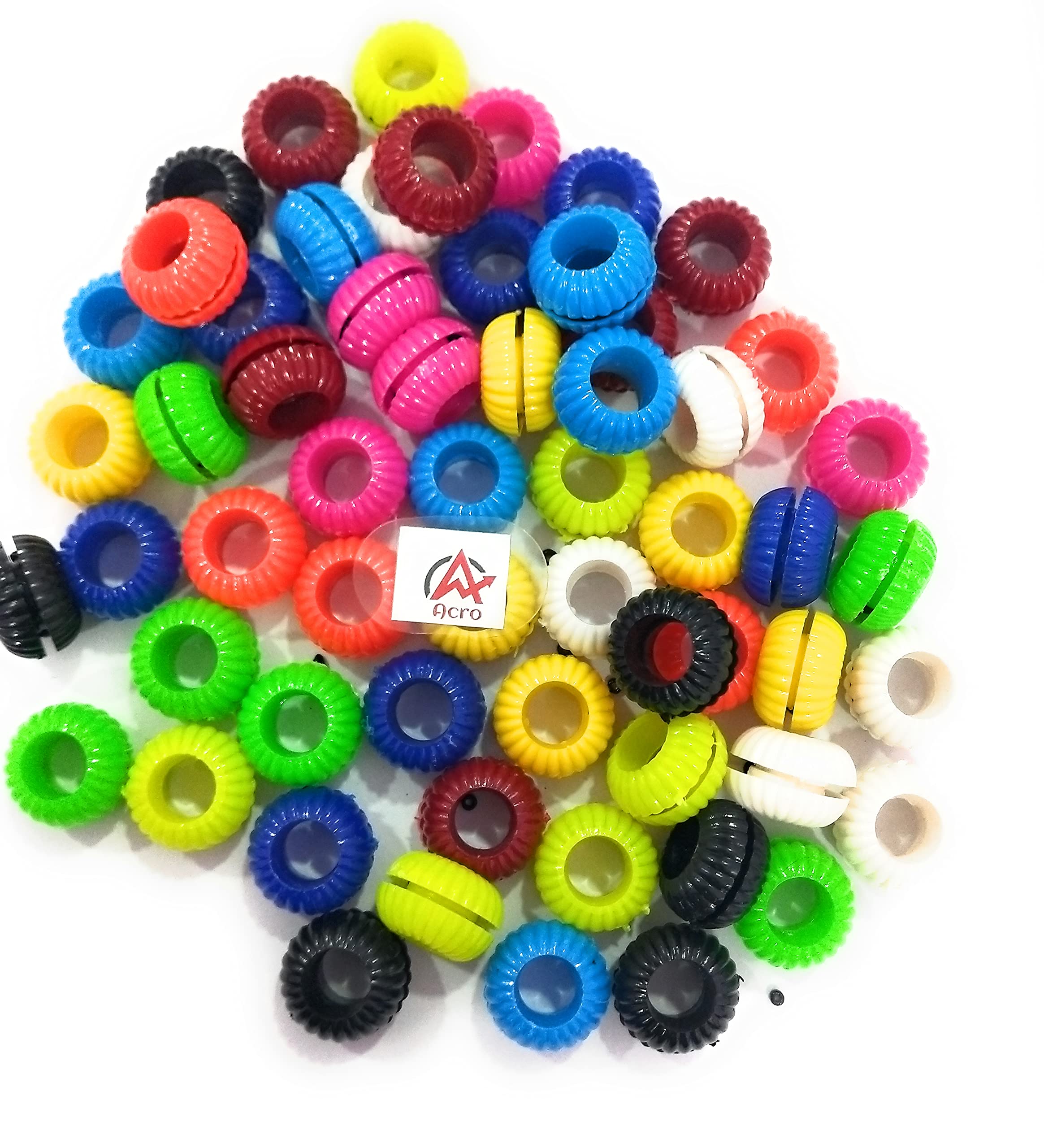 Acro Pigeon Leg Plastic Sound Ring Multicolor Ring for Pigeon for Big Pigeons (100 Pcs)