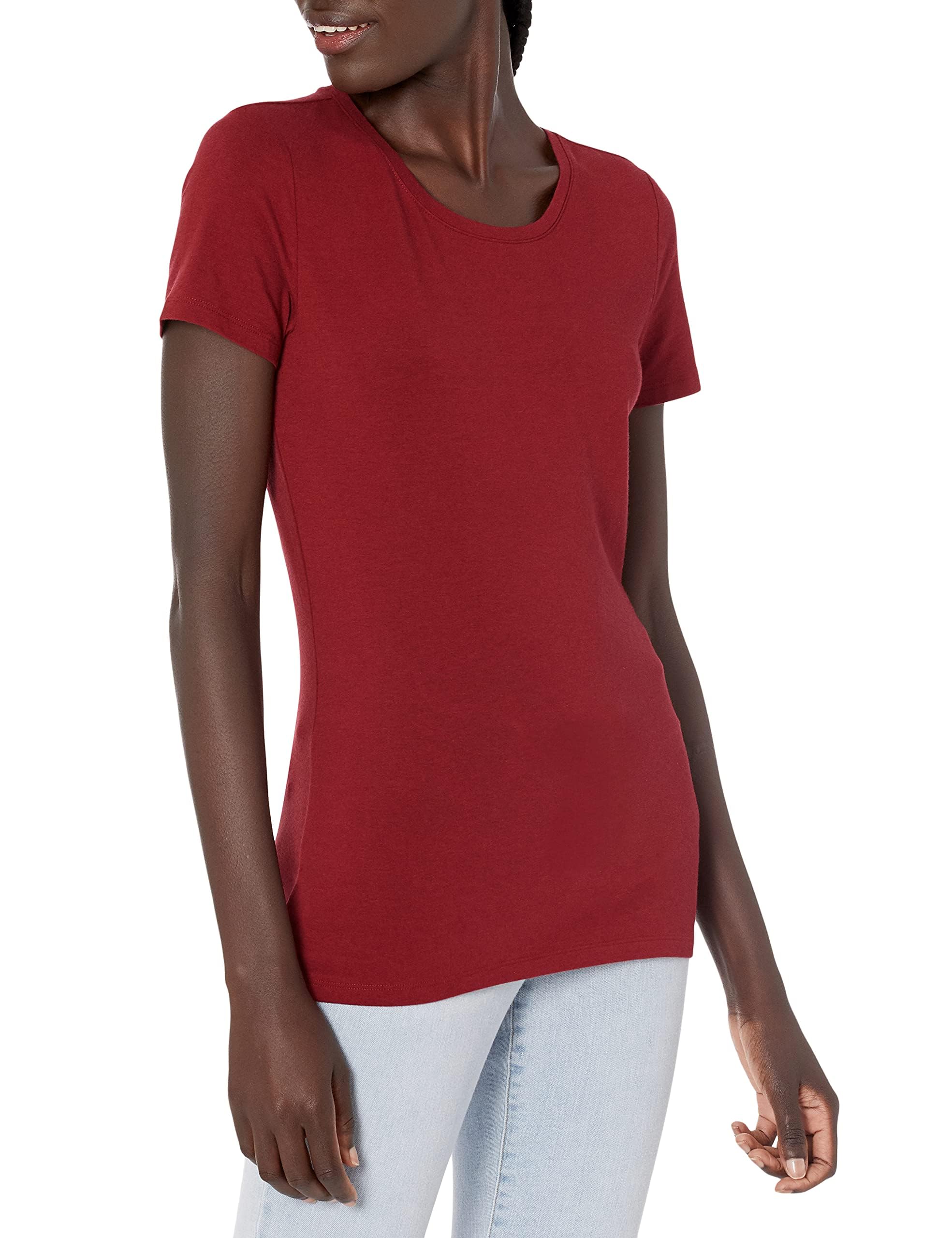 Amazon Essentials T-Shirt Girocollo a Maniche Corte con vestibilità Classica Donna, Confezioni Multiple