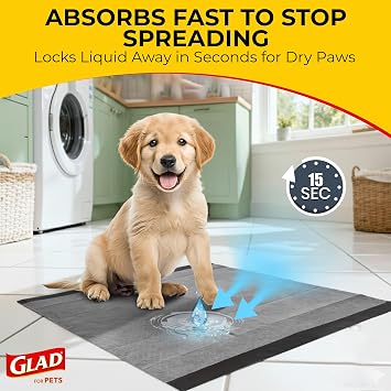 Glad for Pets Activated Carbon Disposable Dog Training Pads, 100 Count