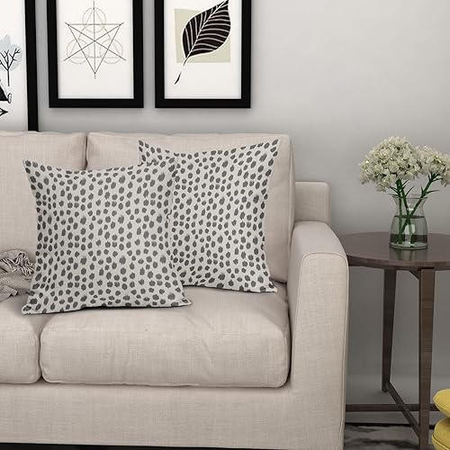 Miniatura 7 de Juego de 2 fundas de almohada de 20 x 20 pulgadas, diseño bohemio de lunares, modernas pinceladas, decorativas, para exteriores, funda cuadrada de