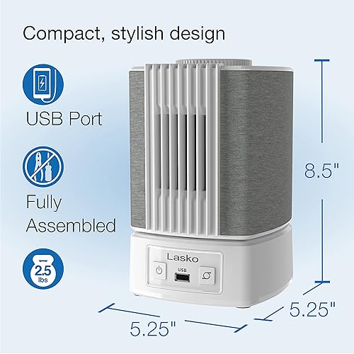 Vista 5 de Lasko Ventiladores de mesa Slumberbreeze de 8