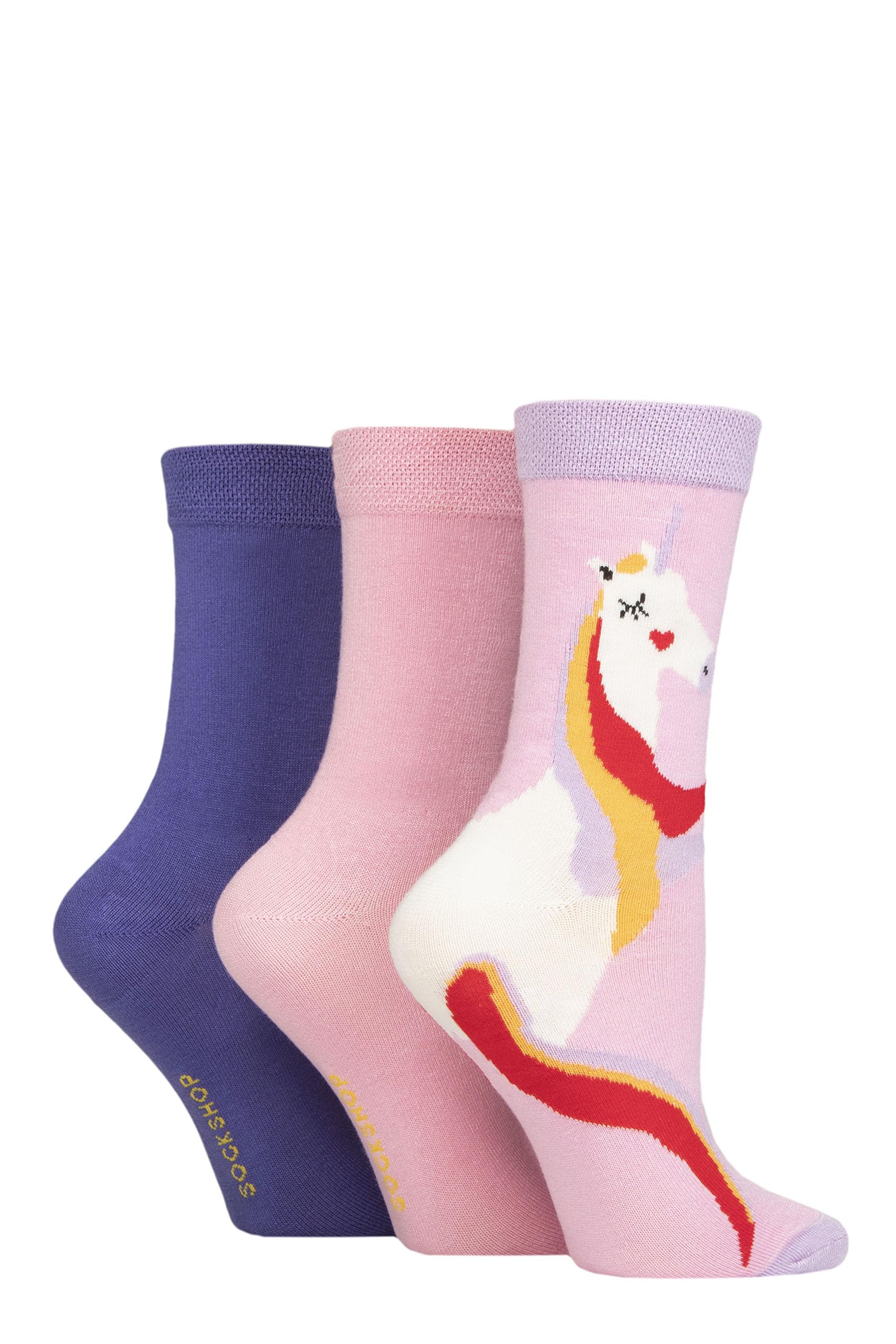 SockShop Women's Bamboo Socks - 3 Pair - Light Pink - Size 4-8
