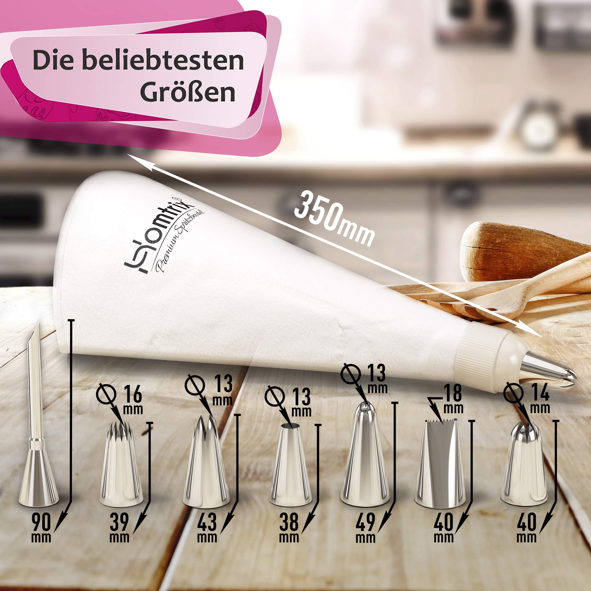 40-teiliges Herz-Kuchenformen-Set – 3 Größen (10,2-20,3 Cm), Mit Spritztüllen & Zubehör