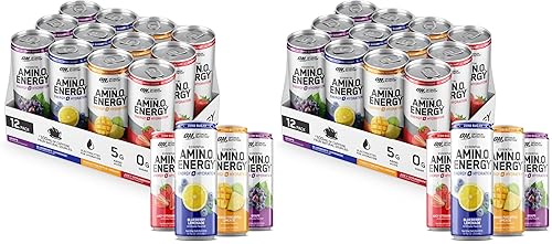 Vista 19 de Optimum Nutrition Amino Energy - Bebida de hidratación espumosa, electrolitos, cafeína, aminoácidos, BCAAs, sin azúcar, explosión de bayas, 12 onzas