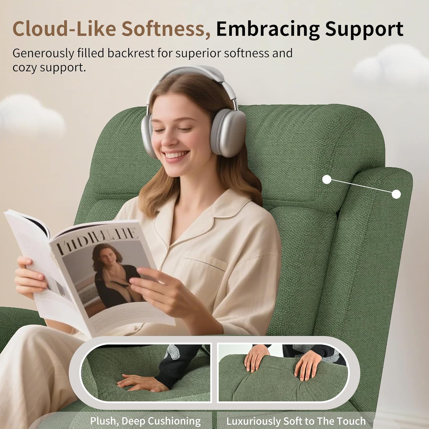 Power Lift Recliner Chair for Elderly with Remote Control - Heavy Duty 330 lbs Snowflake Velvet Fabric, Compact Electric Lift Chair for Seniors Small Spaces Living Room Bedroom