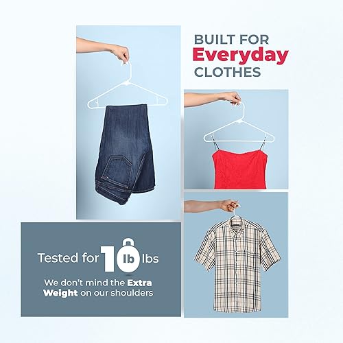 Miniatura 4 de Neaties - Ganchos de plástico con ganchos de barra, ideales para uso diario, ganchos estándar para ropa