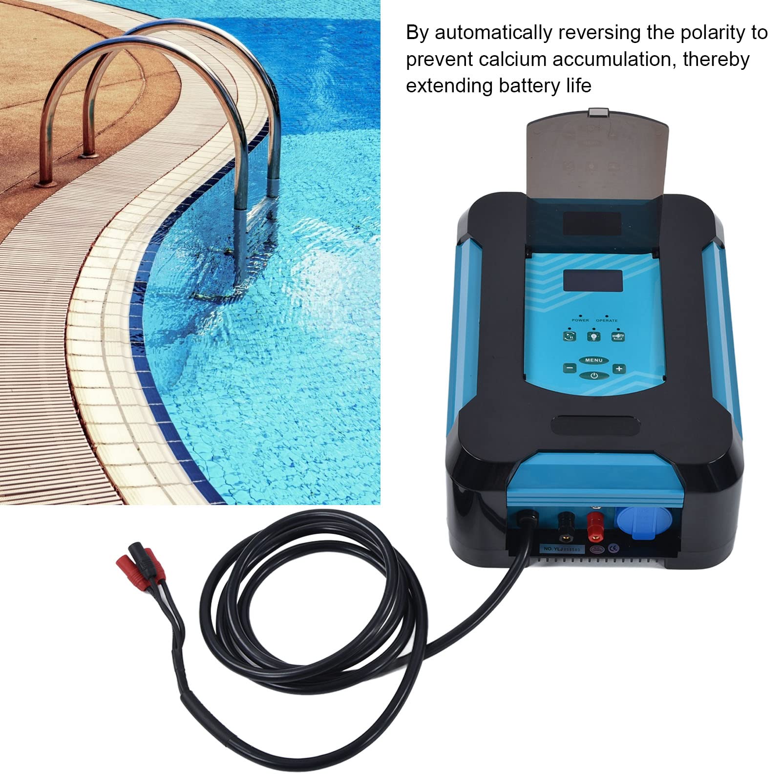 aqxreight 1.70KW Générateur de Sel électrolytique Machine de Chloration de l'eau de Piscine Système d'eau Salée Machine de Courant de Piscine