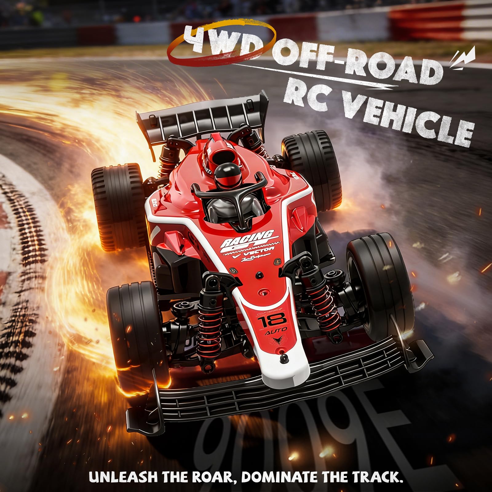 YESHIN 1:14 Scale Ferngesteuertes Auto RC Formula Auto - 4WD Offroad mit 36 km/h, für Erwachsene, Realistisches High-Speed Rennspielzeug,mit 2 wiederaufladbaren 1500-mAh-Akkus