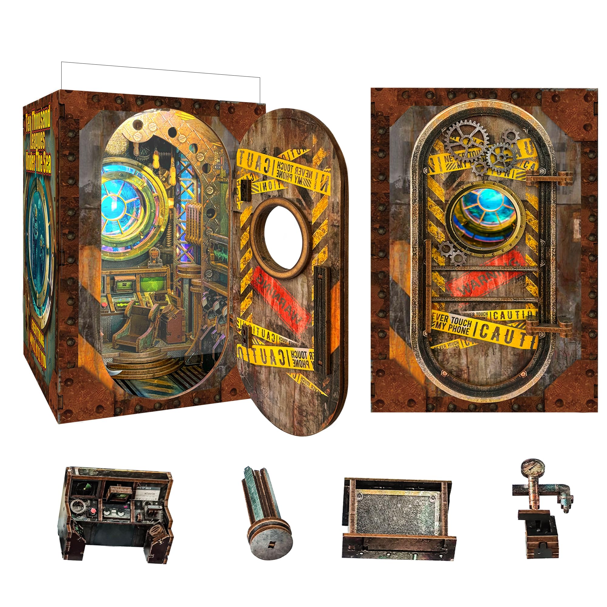 Book Nook Kits for Adults: LUMYCE Book Nook Kit Model Kits Craft Kits for Adults - DIY Miniature House Kit for Bookshelf Booknook Tiny House with Sensor Led Light