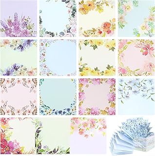 Clabby 15 Pads Pop up Sticky Notes 3 x 3 Inch Floral Sticky Notes Refill...