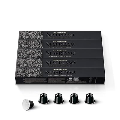 Nespresso Capsules Original Line, Ristretto Intenso, Dark Roast Coffee, 50 Count Coffee Pods
