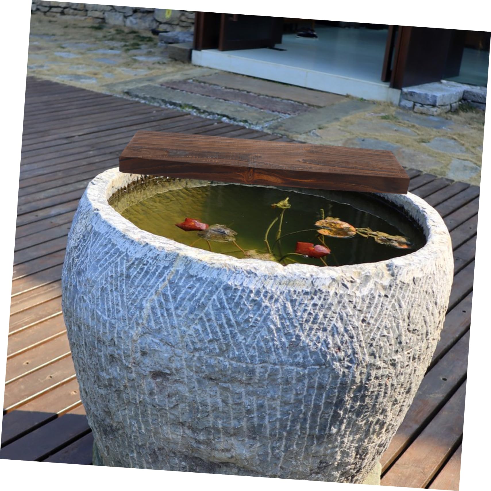 Cabilock Fish Tank Landscape Decor Carbonized Wood Board 35cm Versatile for Aquarium and Garden