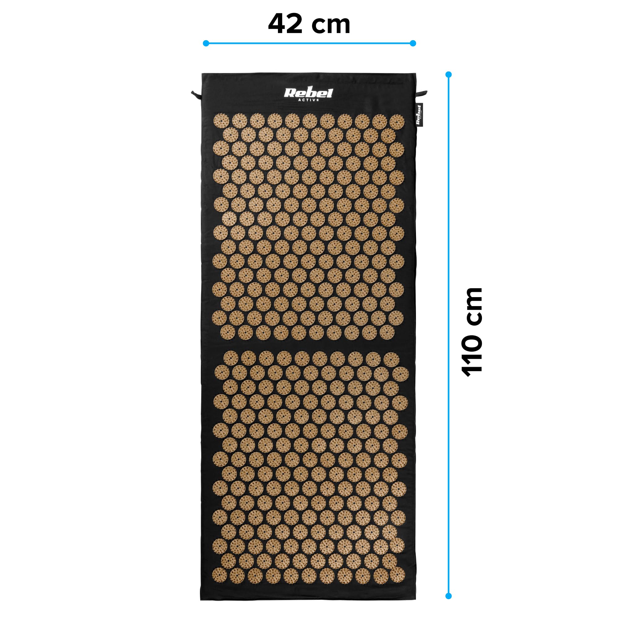 Rebel Electro Estera de Salud Eco para acupresión con púas Juego de Almohada 110 x 42 cm RBA-6012-GL
