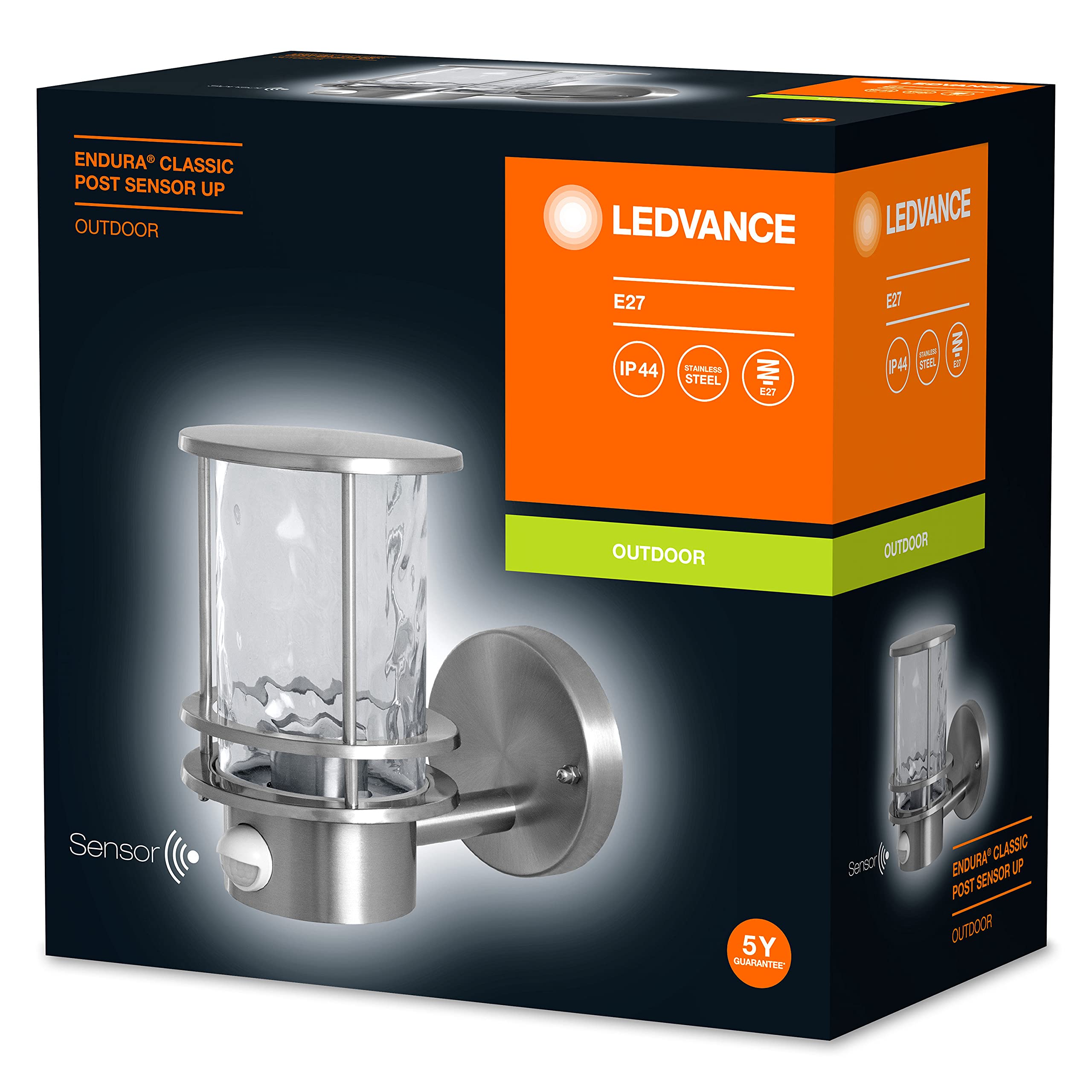 LEDVANCE LED floor lamp and pad lamp for 1x E27 lamps, design lamp with a modern look, 50 cm height, made of aluminum and clear glass, ENDURA CLASSIC CASCADE 50CM Post E27