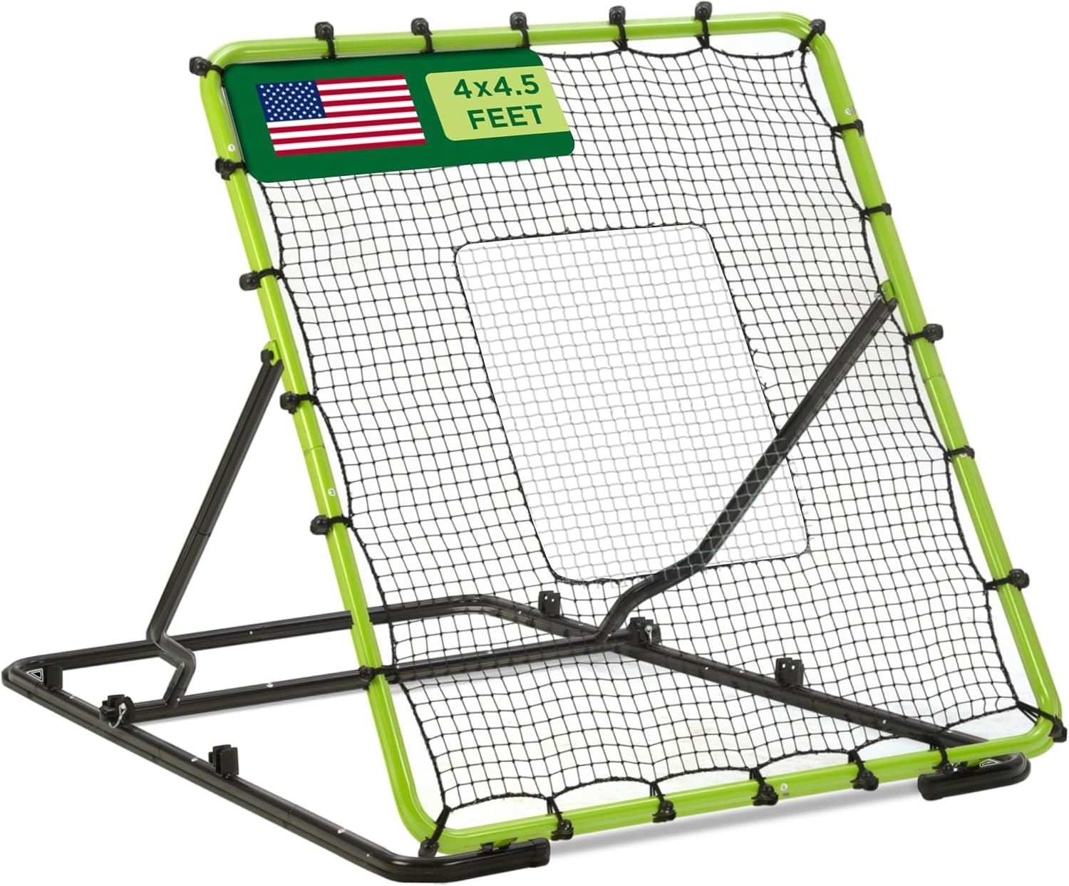Baseball Rebounder Net Baseball Bounce Back Net Fielding Trainer for Baseball and Softball Pitch Back Rebound Practice with 3 Ball Return Angles for Ground Line Drive Fly Balls UV Resistant 4 x 4.5 ft