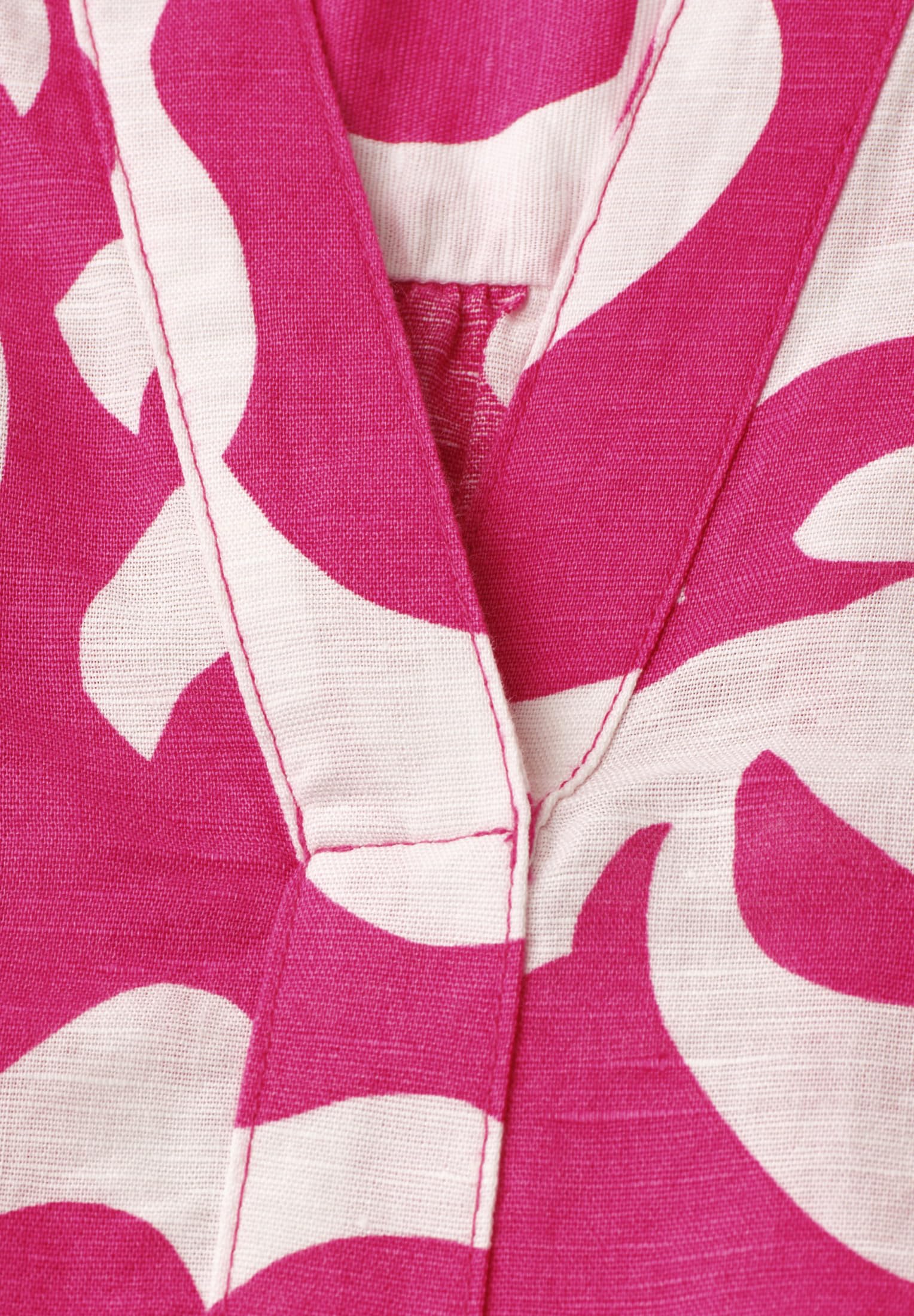 Street One Bluse mit Split Neck aus Leinenmix