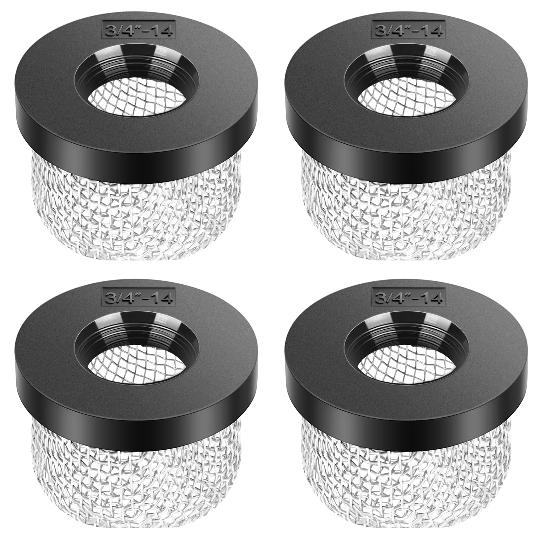 Stainless Steel Mesh Aerator Screen Strainer - Compatible with Livewell Pump, Fits ¾ Inch - 14 Female Thread - Enhancing Filtering and Aeration（4Pcs）
