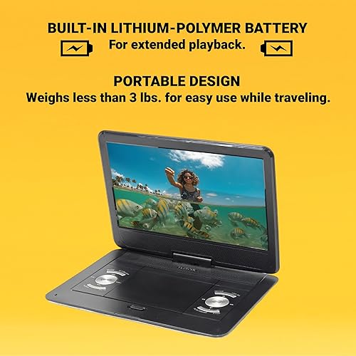 Miniatura 2 de Proscan Reproductor de DVD portátil de 13.3 pulgadas negro con control remoto - PDVD1332 (renovado)