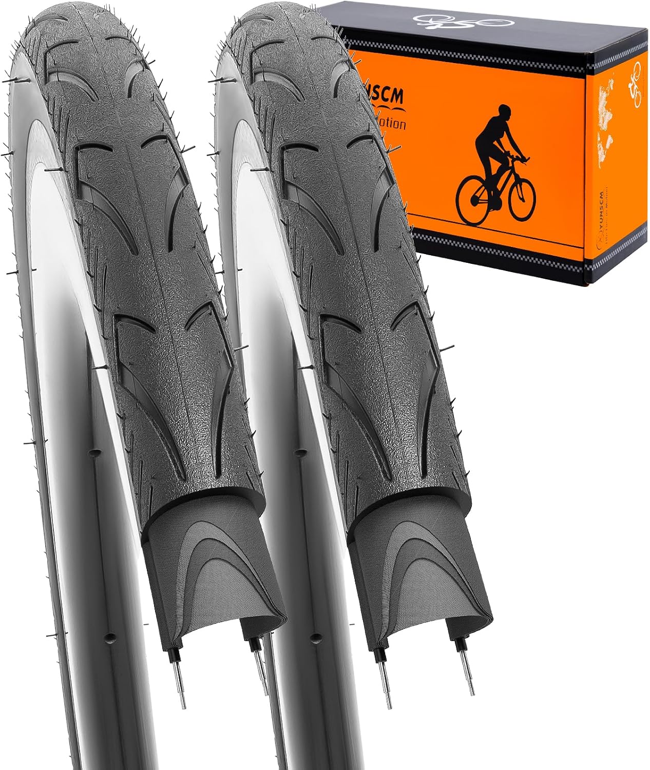 YUNSCM 26x1.50 Lightweight Bike Tires (ETRTO 40-559) 60TPI Nylon Anti-Puncture Protection Compatible with Road Bike Tires 26 x 1.50-2 PCS