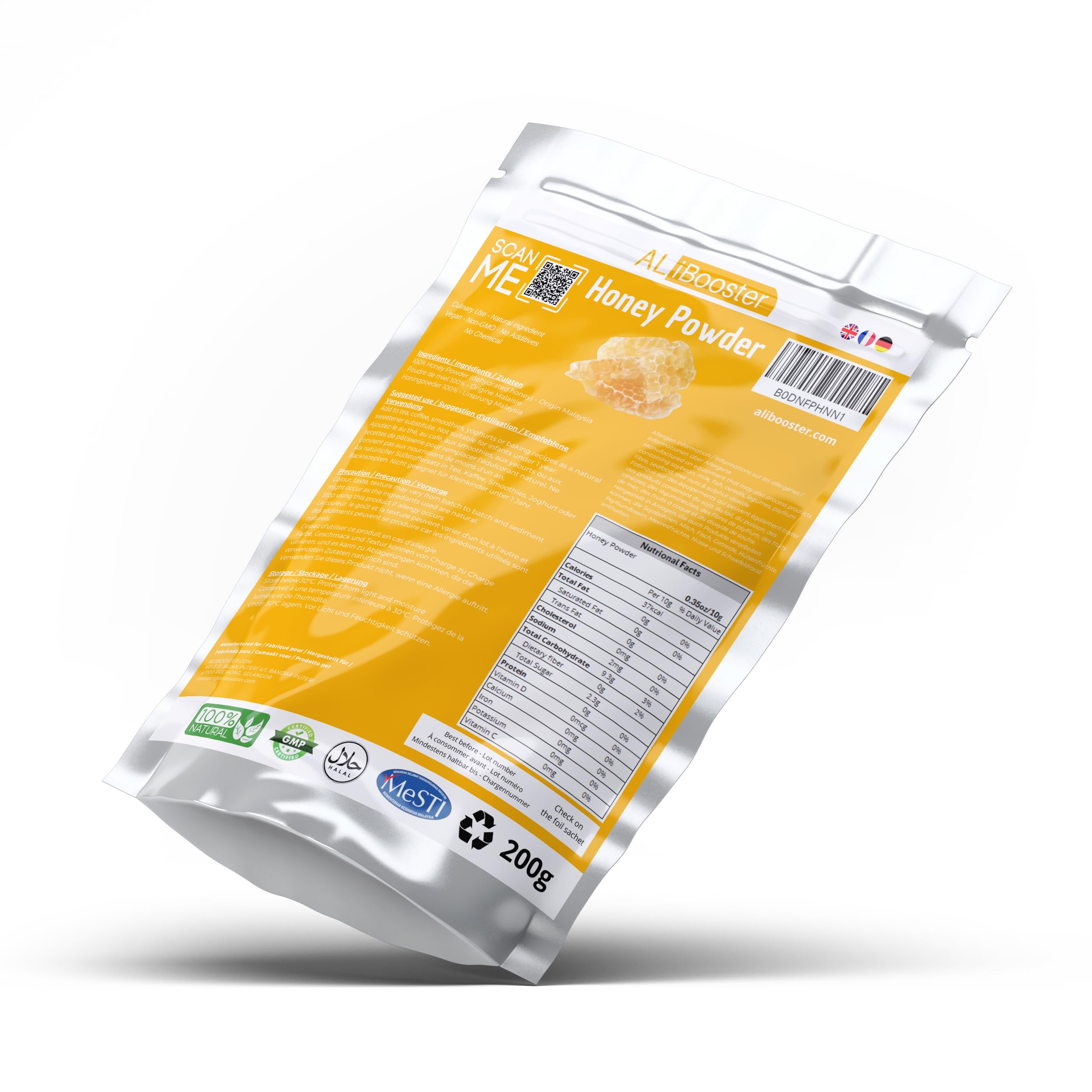 Puderhonig 200g rein 100% natürlich ohne Zusatzstoffe - Für Suppe, Smoothies, Kaffee, Getränke, Backwaren (Packung mit 2)