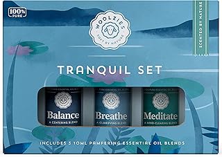 Woolzies 100% Pure & Natural Tranquil Essential Oil Set | Incl. Meditate, Balance, Breathe Blend | Promotes Grounding, Relaxing, Tranquility, Ease Anxious Feeling, Relieve Stress | Diffuse/Skin