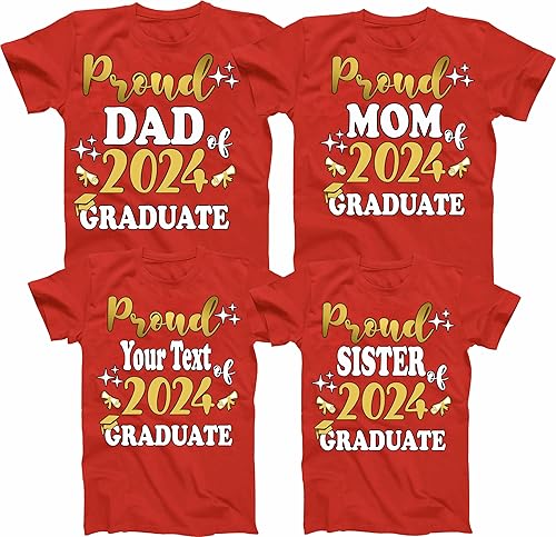 Miniatura 8 de Grad Shirts, Senior Class of 2025, Graduation Class of 2025 Gold Family Proud MOM DAD Graduate Tees Custom T-Shirt.