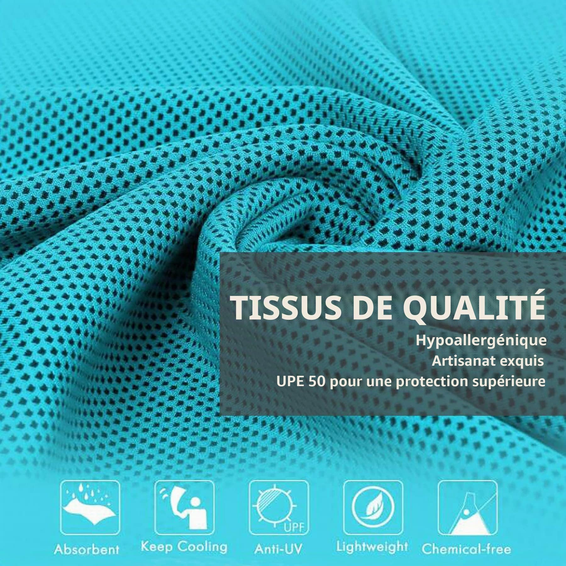 Lot de 4 Serviettes rafraîchissantes (101,6 x 30,5 cm),Serviette de Glace Douce et Respirante en Microfibre pour Le Sport,la Course,la Gym,l'entraînement,Le Camping,Le Fitness,l'entraînement et Yoga